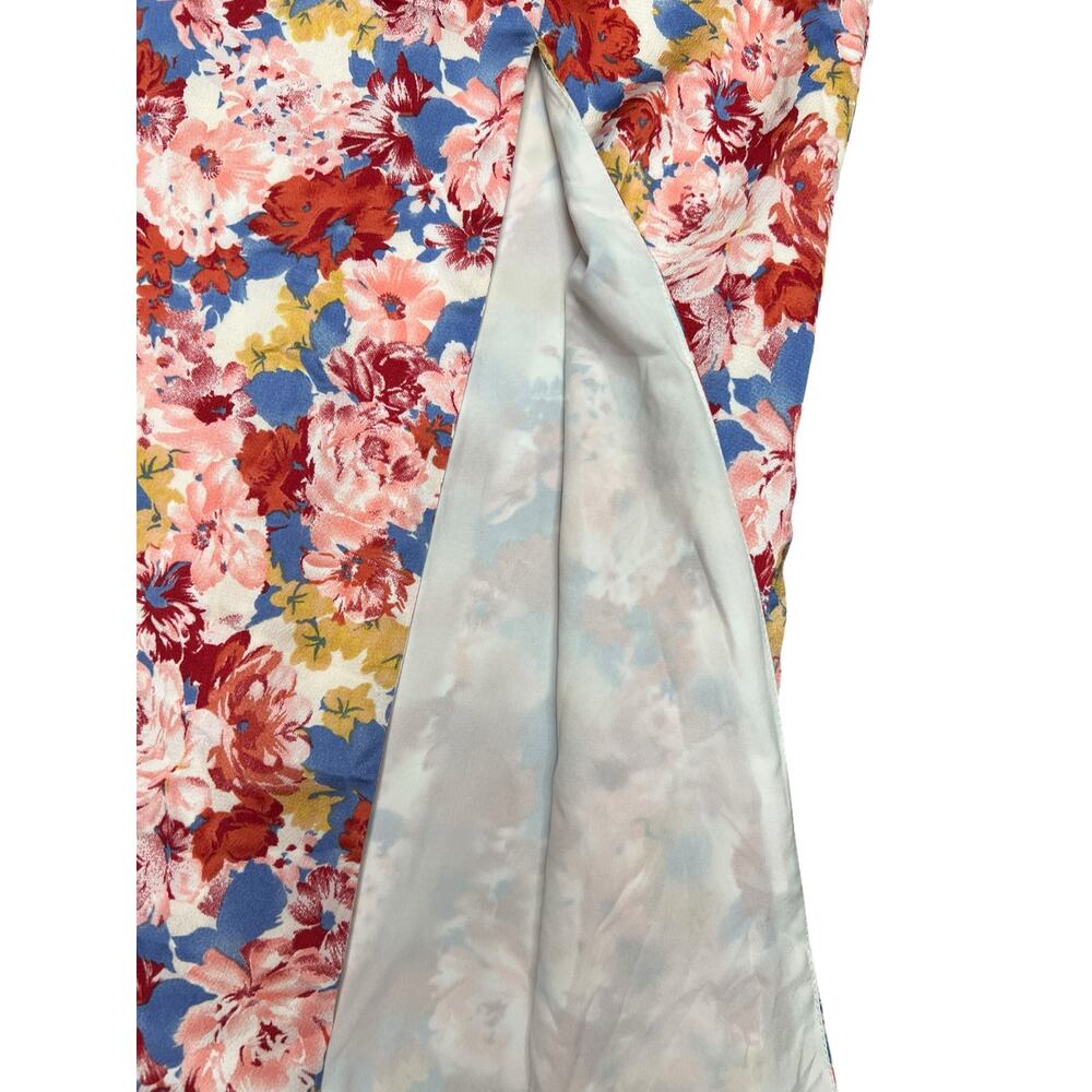 Lulus Floral Midi Skirt Small High Waisted Slit Summer Spring NWOT - Picture 8 of 10